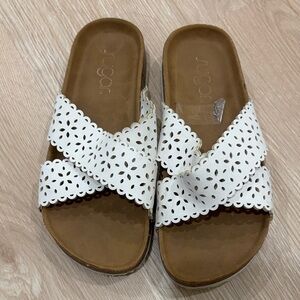 Kids White Cutout Sandals